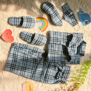 Blue Checks Night Suit Set