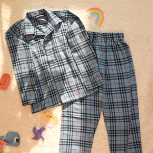 Blue Checks Night Suit Set