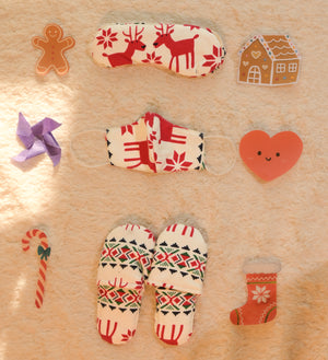 White Red reindeer Night Suit Set