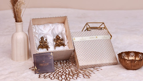 Divine Brass Laxmi Ganesh Idol Set